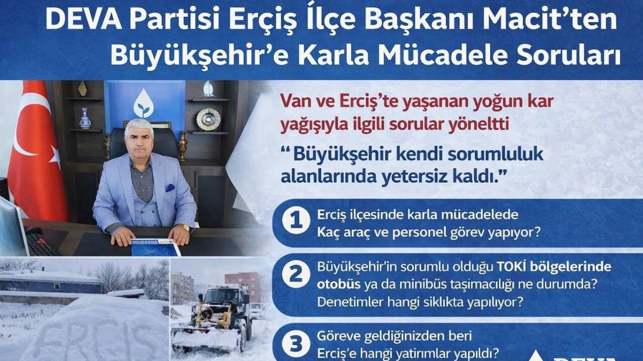 DEVA Partisi’nden Erciş'te Karla Mücadele Tepkisi