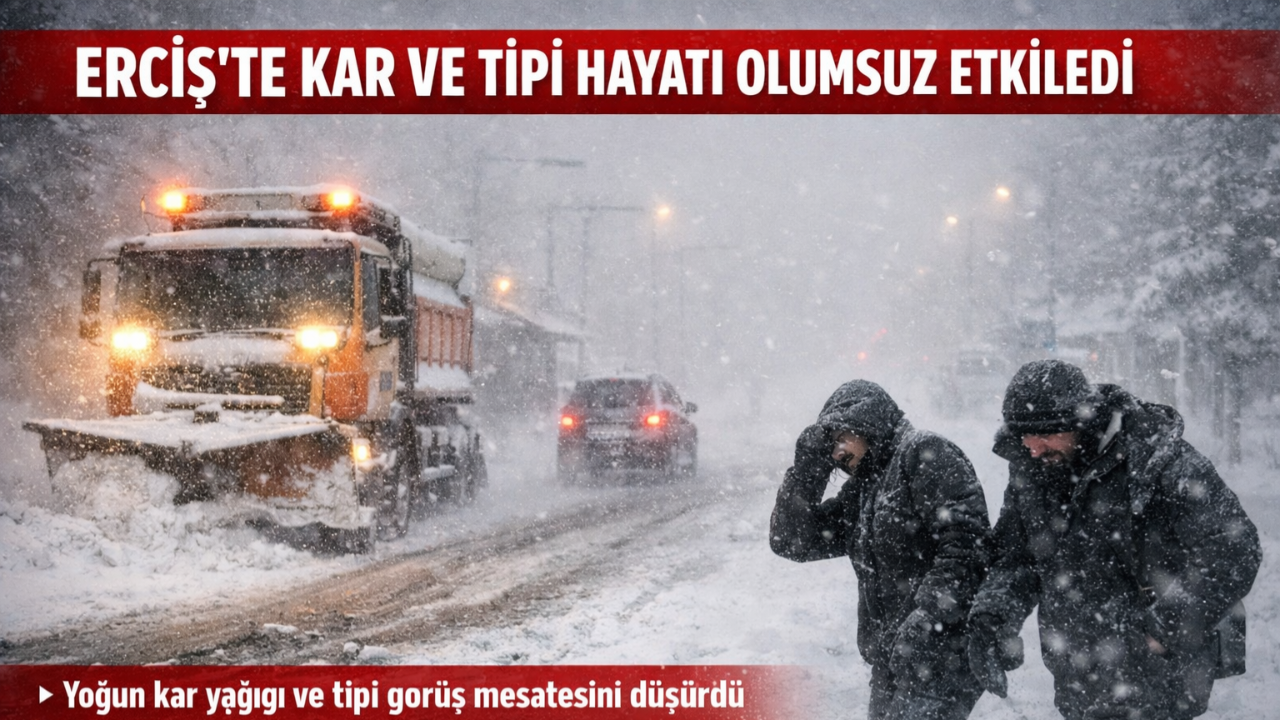 Erciş’te Kar ve Tipi Hayatı Olumsuz Etkiledi