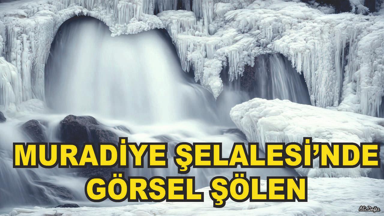 Muradiye Şelalesi Kış Manzarasıyla Hayran Bıraktı