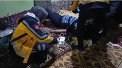 Taşlıçay’da Kar Engeline Rağmen Sağlık Ekiplerinden Hayat Kurtaran Müdahale (Videolu Haber)