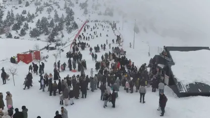 Erzincan Ergan Kayak Merkezi sömestirin son gününde doldu taştı