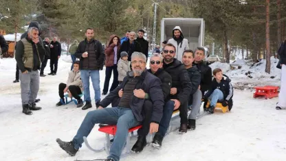 Erzurum’da kızaklarla kıyasıya yarış