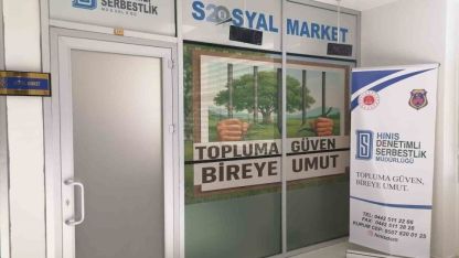 Erzurum'un Hınıs adliyesinde sosyal market açıldı
