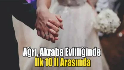 Ağrı, Akraba Evliliğinde İlk 10 İl Arasında