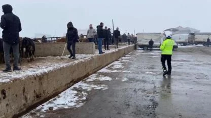 Ağrı’da Hayvan Borsası çevresinde trafik denetimi