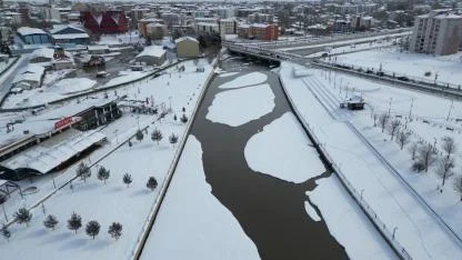 Ağrı’da kış manzarası havadan görüntülendi