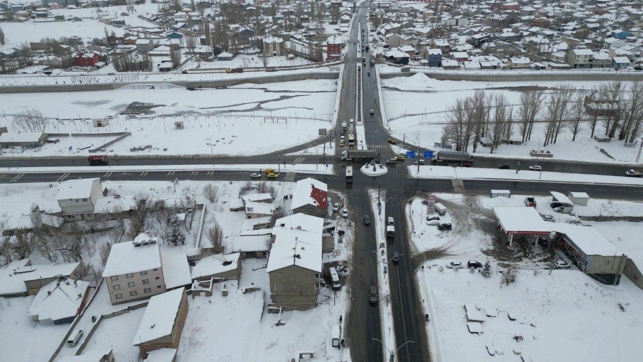 Ağrı’da kış manzarası havadan görüntülendi (Videolu Haber)