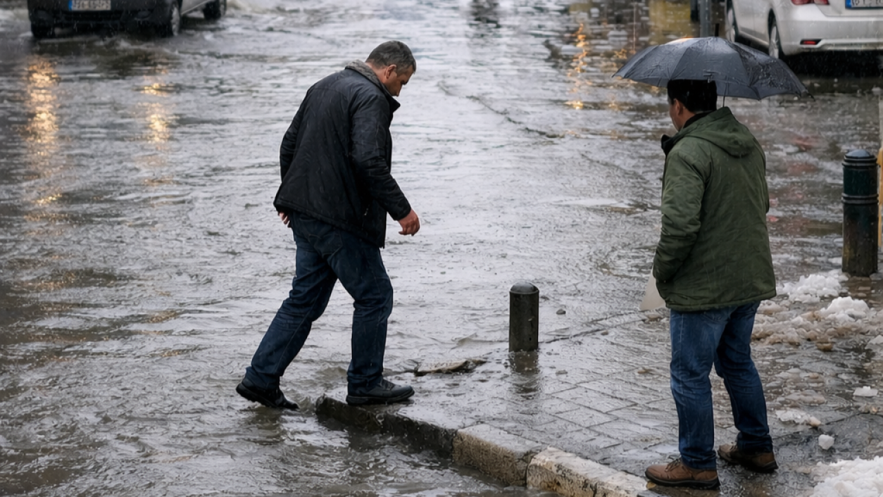 Erciş’te 3 Gündür Yağmur Etkili Oluyor; Çatılardaki Kar Tehlikesine Dikkat