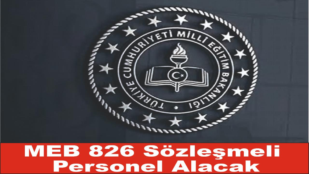 Meb 826 Sözleşmeli Personel Alacal