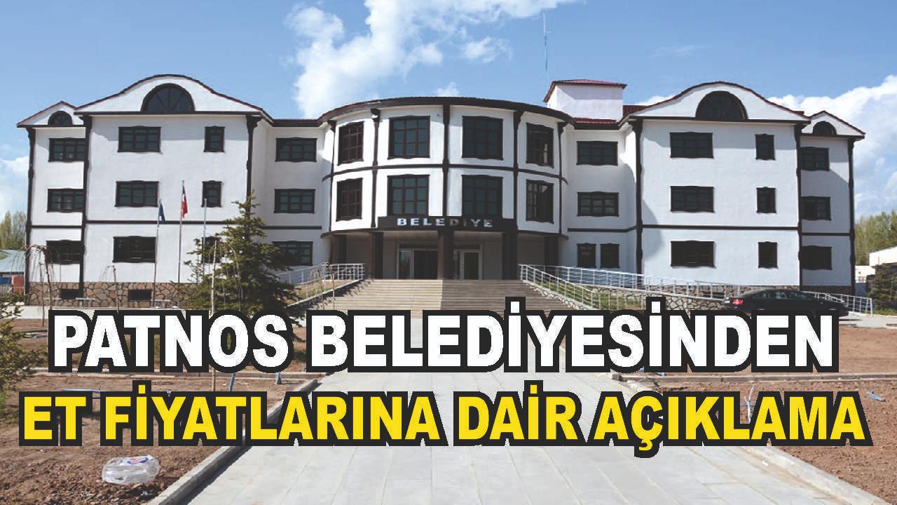 Patnos Belediyesinden Et Fiyatlarına Dair Açıklama