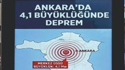 Ankara’da 4,1 Büyüklüğünde Deprem
