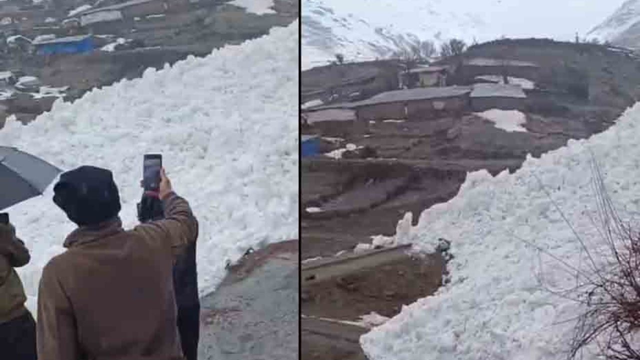 Çığ evleri teğet geçti