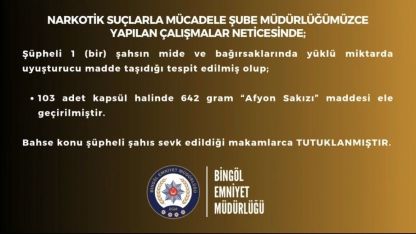 Mide ve bağırsaklarında uyuşturucu taşıyan şüpheli yakalandı