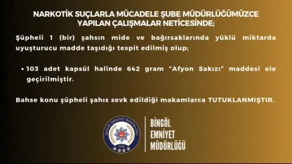 Mide ve bağırsaklarında uyuşturucu taşıyan şüpheli yakalandı