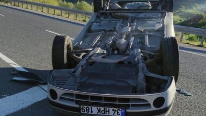 Kontrolden çıkan otomobil takla atıp ters döndü: 1 yaralı