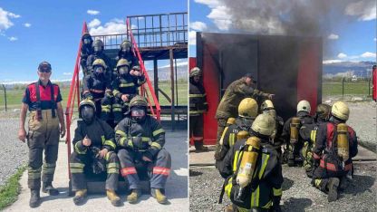 Erzincan'da üniversite öğrencilerine uygulamalı itfaiyecilik eğitimi