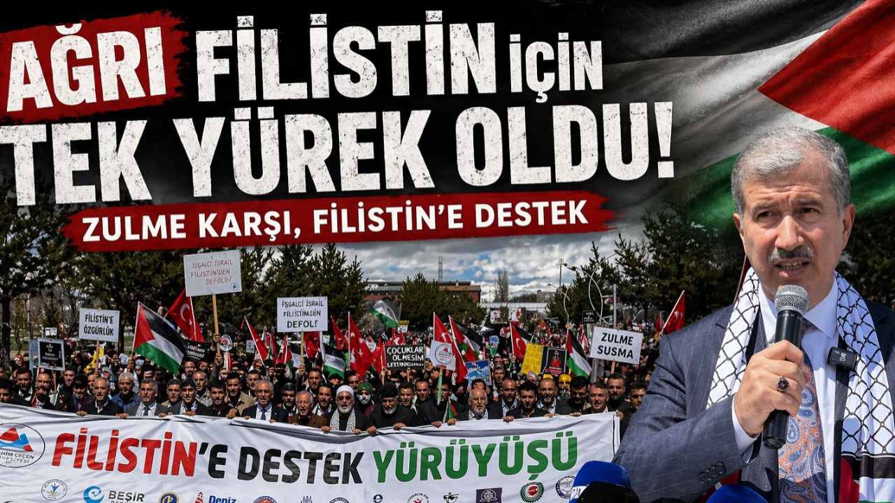 Ağrı Filistin için tek yürek oldu