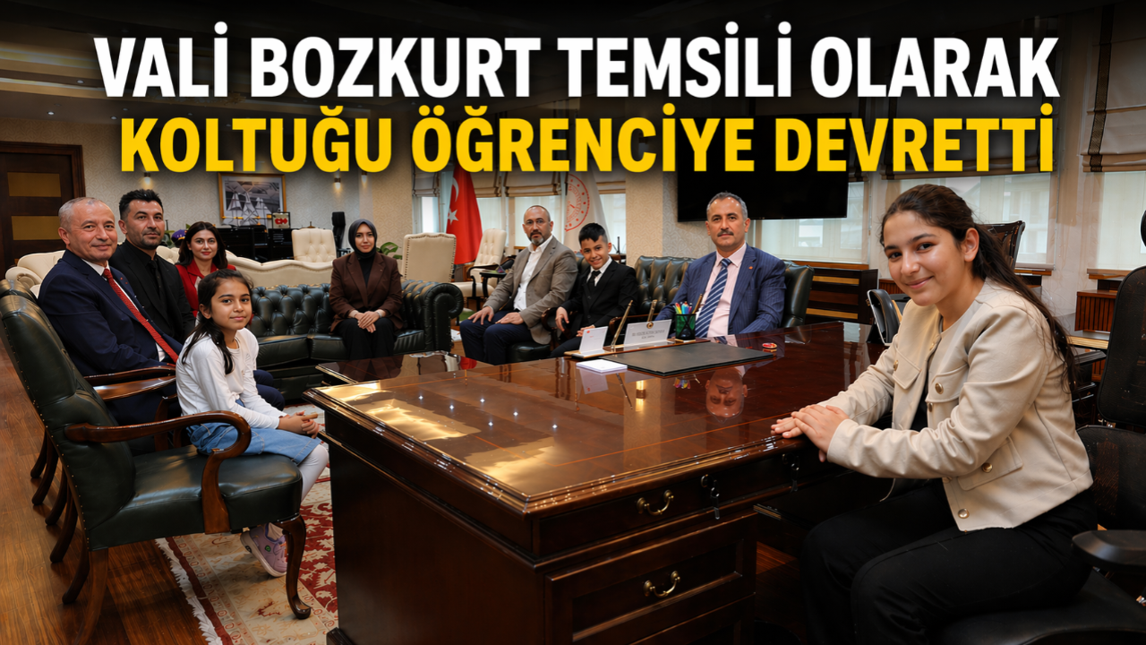 Ağrı Valisi Bozkurt makamını temsili olarak öğrenciye devretti