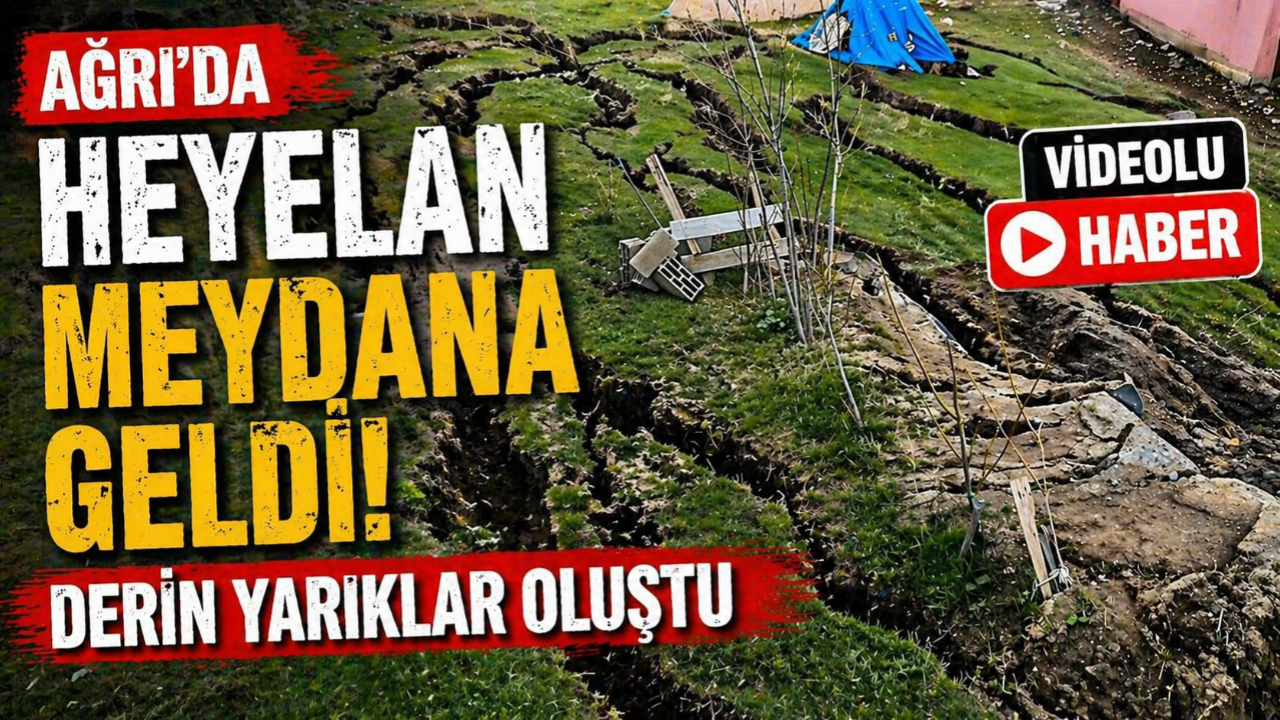 Ağrı’da heyelan meydana geldi, derin yarıklar oluştu (Videolu Haber)