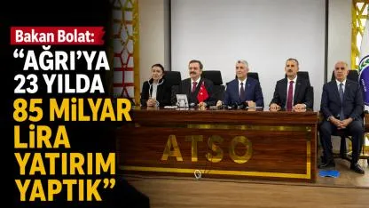 Bakan Bolat: “Ağrı’ya 23 yılda 85 milyar lira yatırım yaptık” (Videolu Haber)
