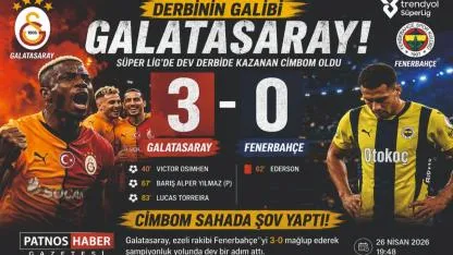 Galatasaray Derbide Farklı Kazandı: 3-0