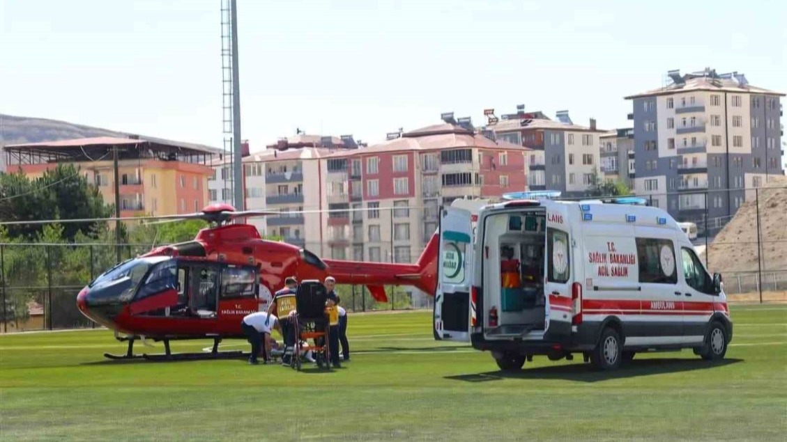 Kalp krizi geçiren hasta hava ambulansıyla Malatya’ya sevk edildi