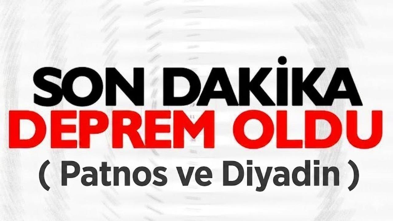 Patnos-Diyadin Hattında Deprem Hareketliliği