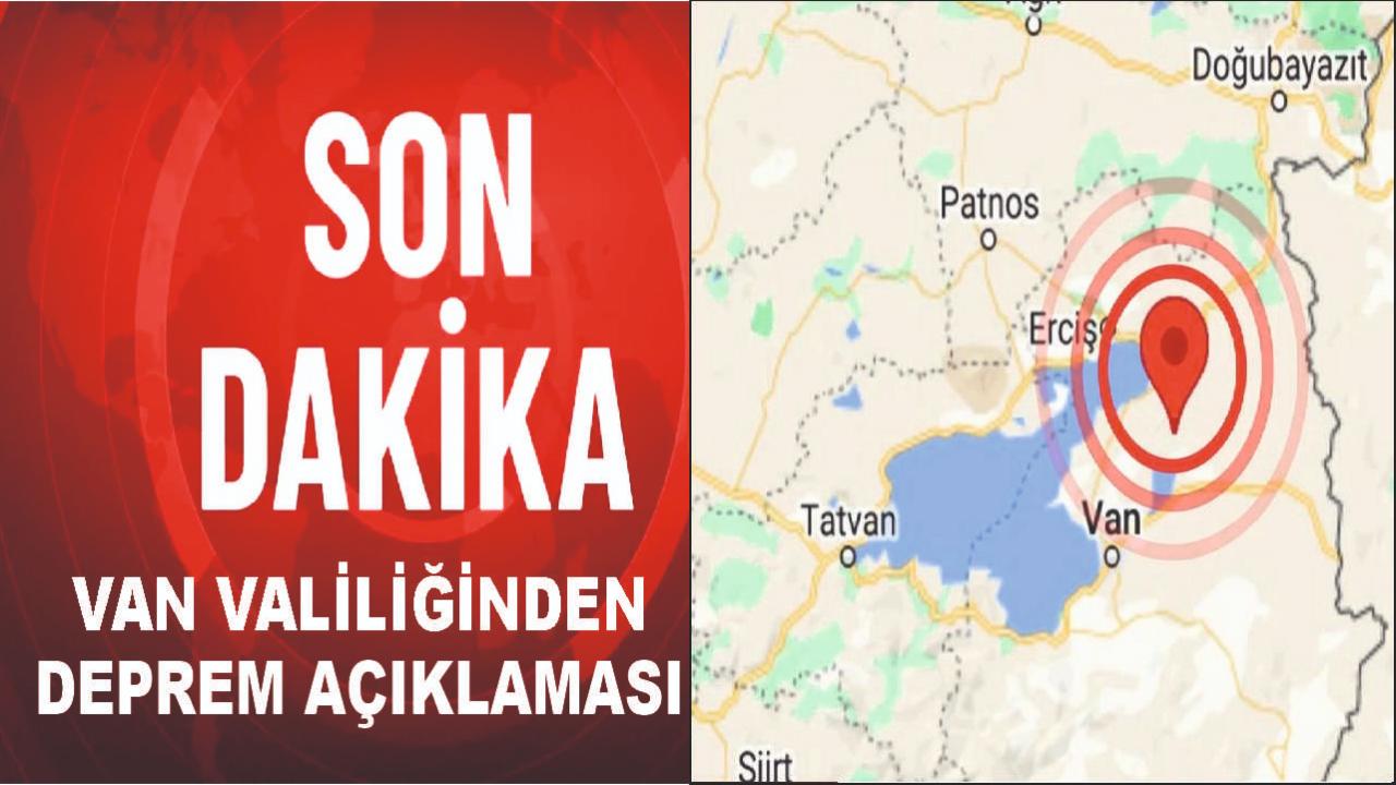 Van Valiliğinden Depreme İlişkin Açıklama