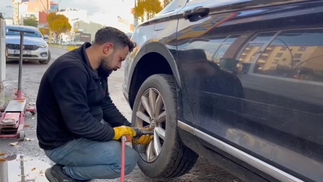 Zorlu kışın ardından Ağrı’da lastik değişim telaşı