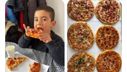 Diyadin’de öğrencilerden renkli pizza etkinliği