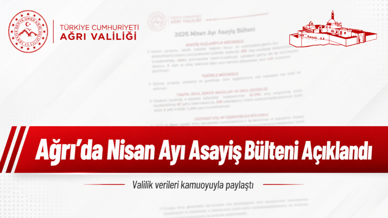 Ağrı Valiliği Nisan Ayı Asayiş Bültenini Açıkladı