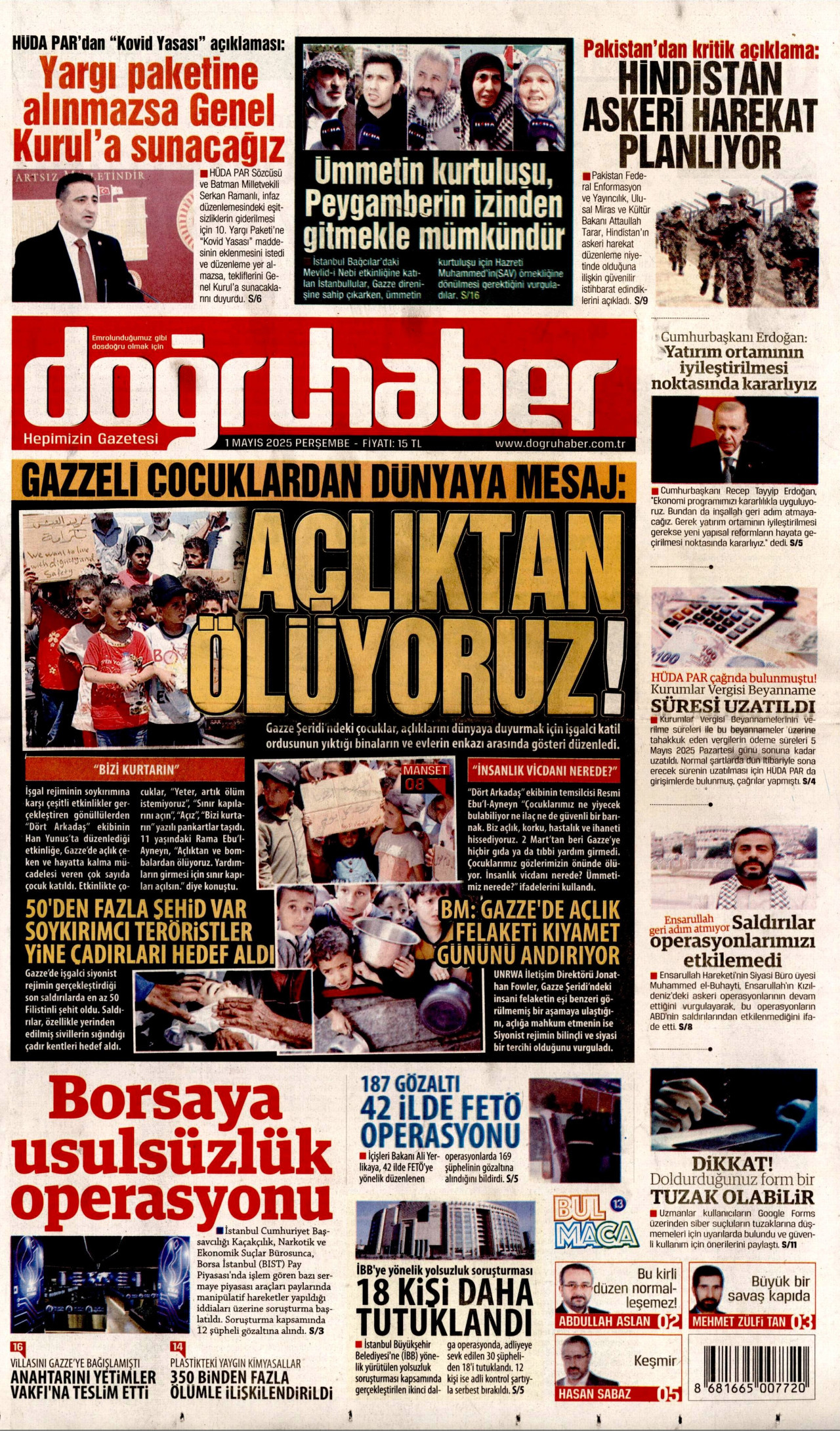 DOĞRU HABER Gazete Manşeti