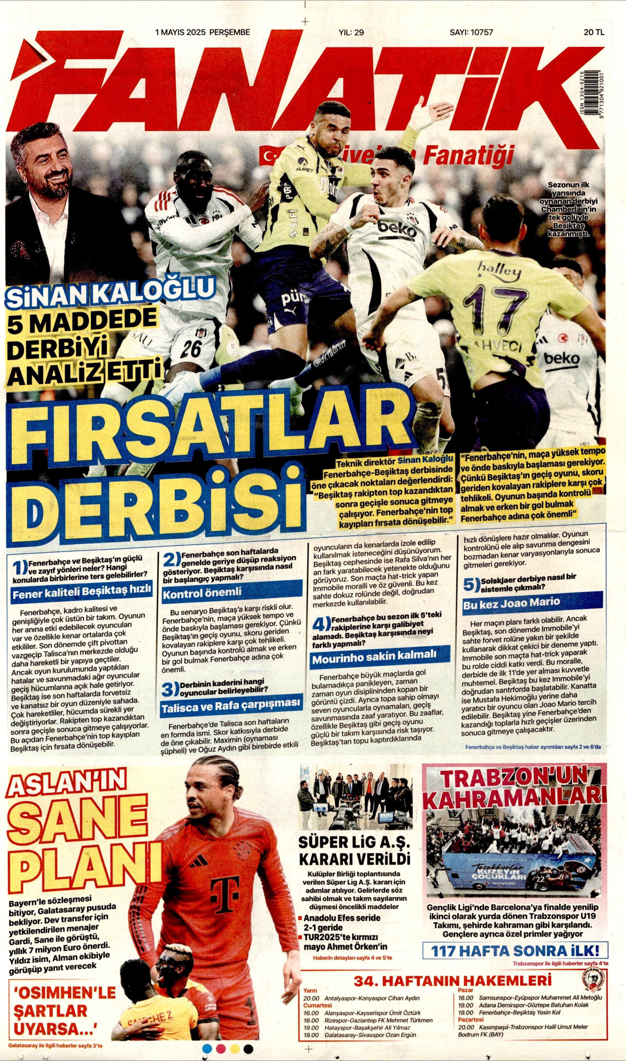 FANATİK Gazete Manşeti