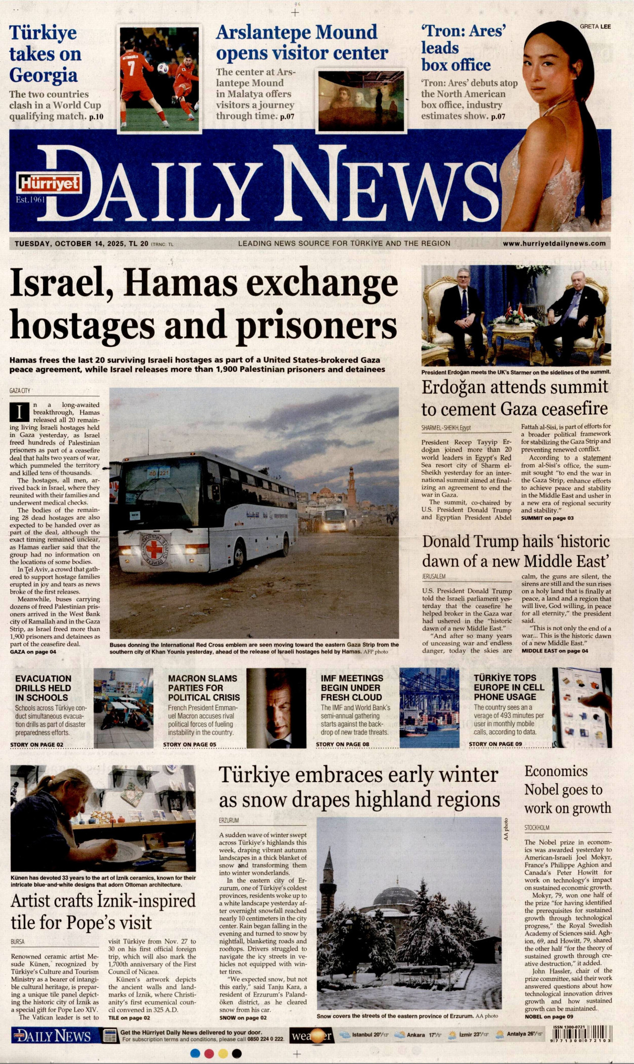 HÜRRİYET DAİLY NEWS Gazete Manşeti
