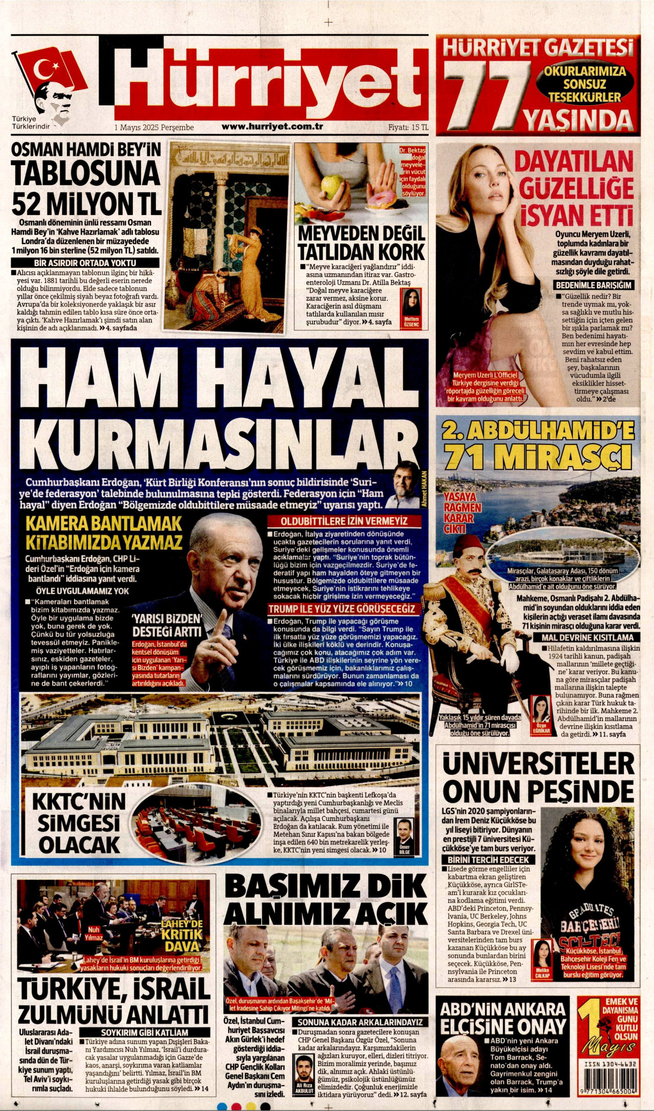 HÜRRİYET Gazete Manşeti