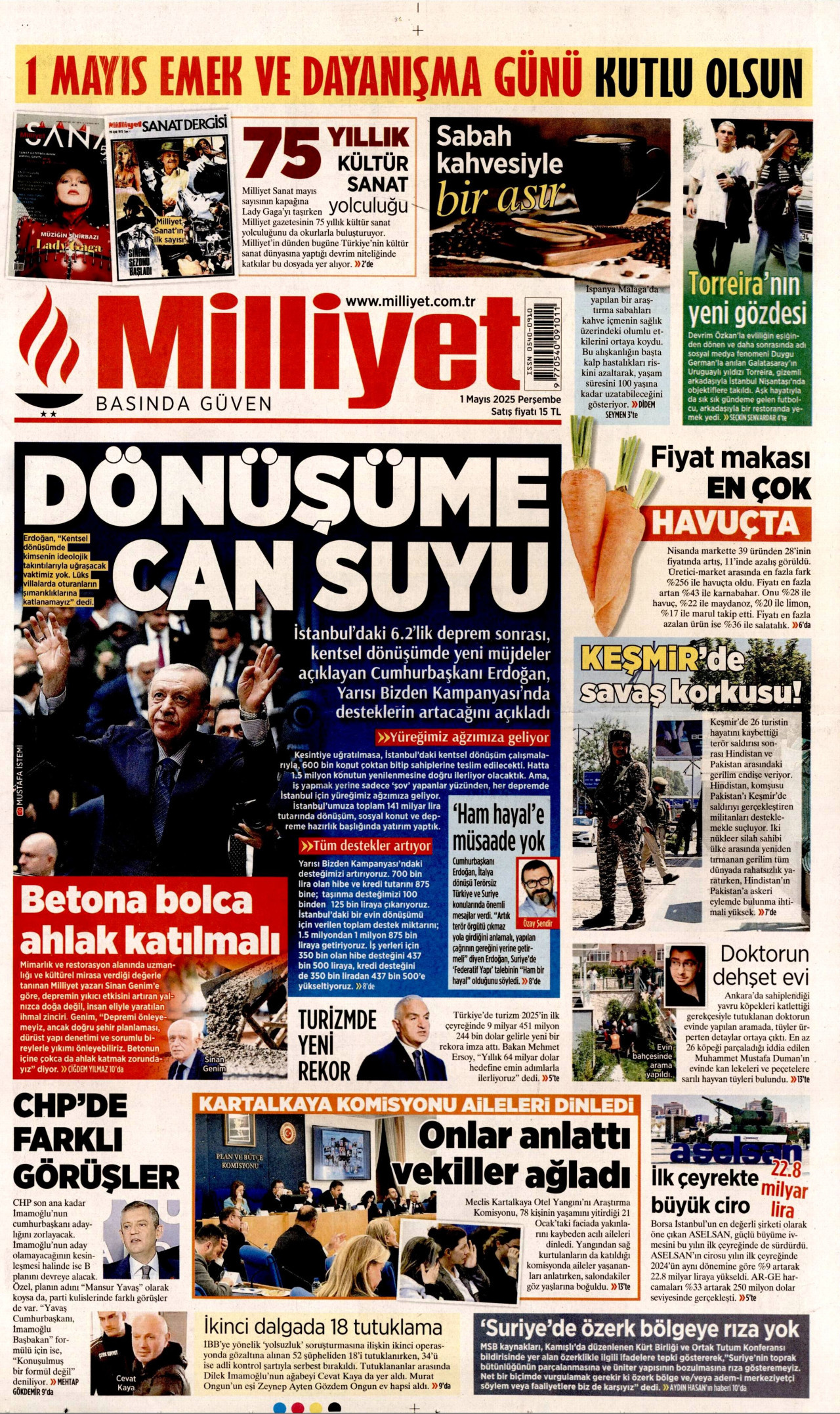MİLLİYET Gazete Manşeti