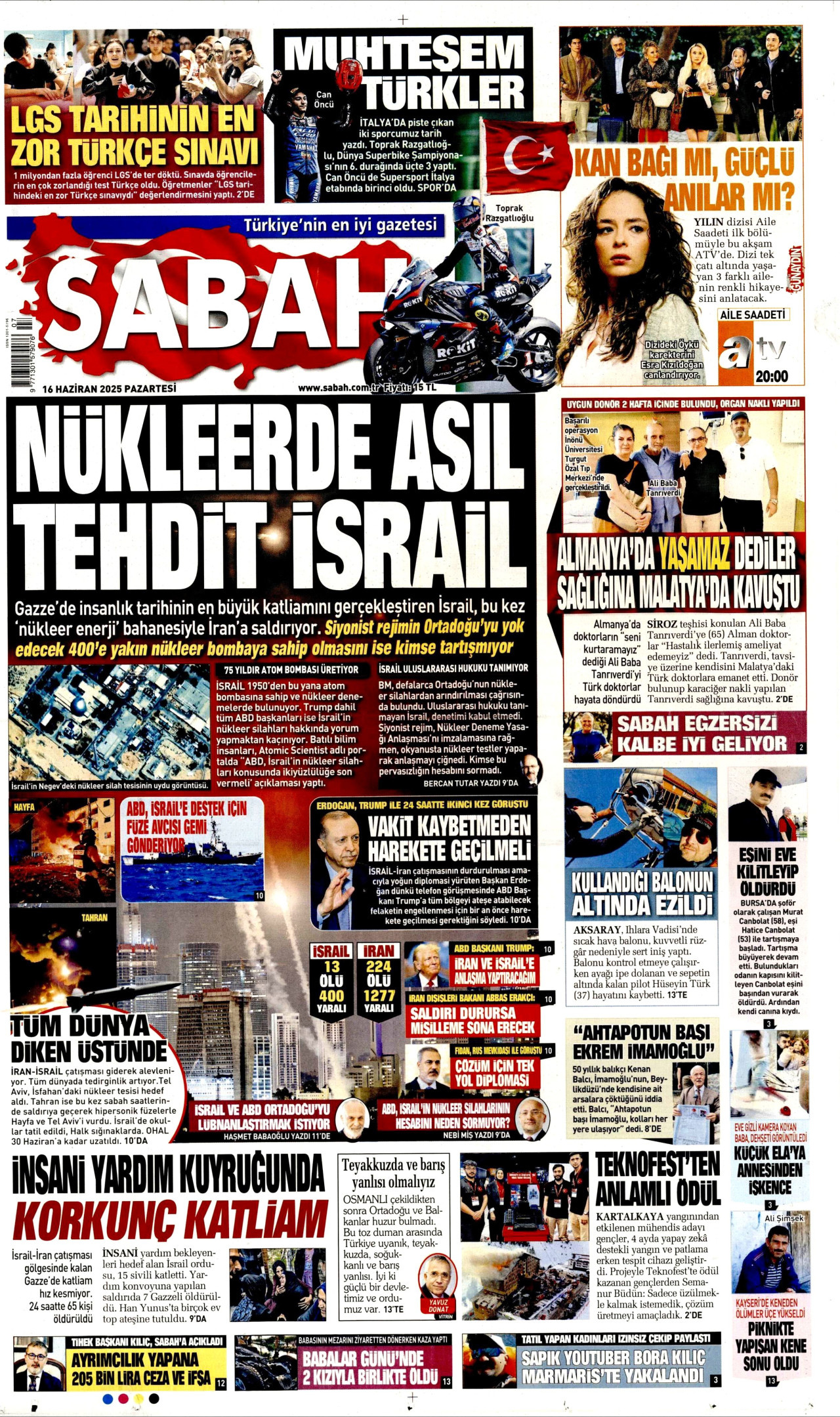 SABAH Gazete Manşeti