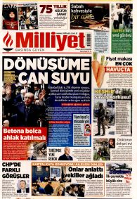 MİLLİYET Gazete Manşeti