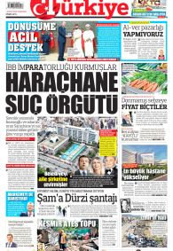 TÜRKİYE GAZETESİ Gazete Manşeti