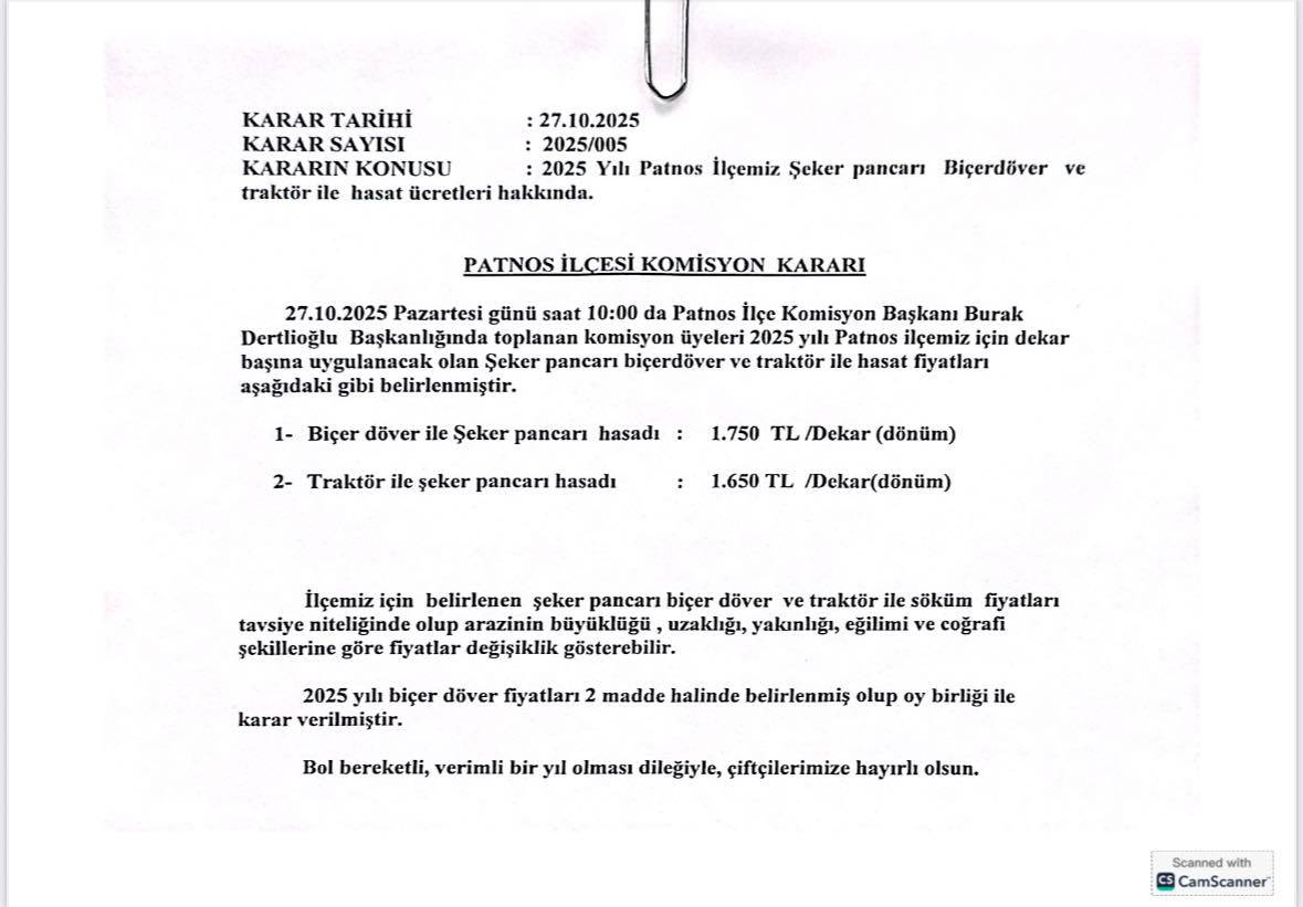 Patnos Ziraat Odası'ndan Üreticilere Müjde!
