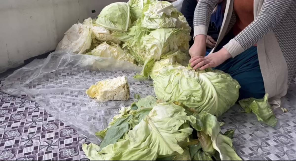 Ağrılı kadınlardan kışlık turşu mesaisi