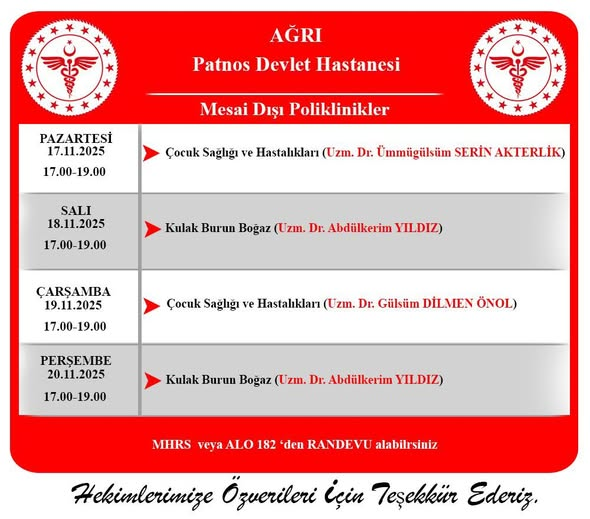 Patnos’ta Akşam Poliklinik Hizmetleri Başladı