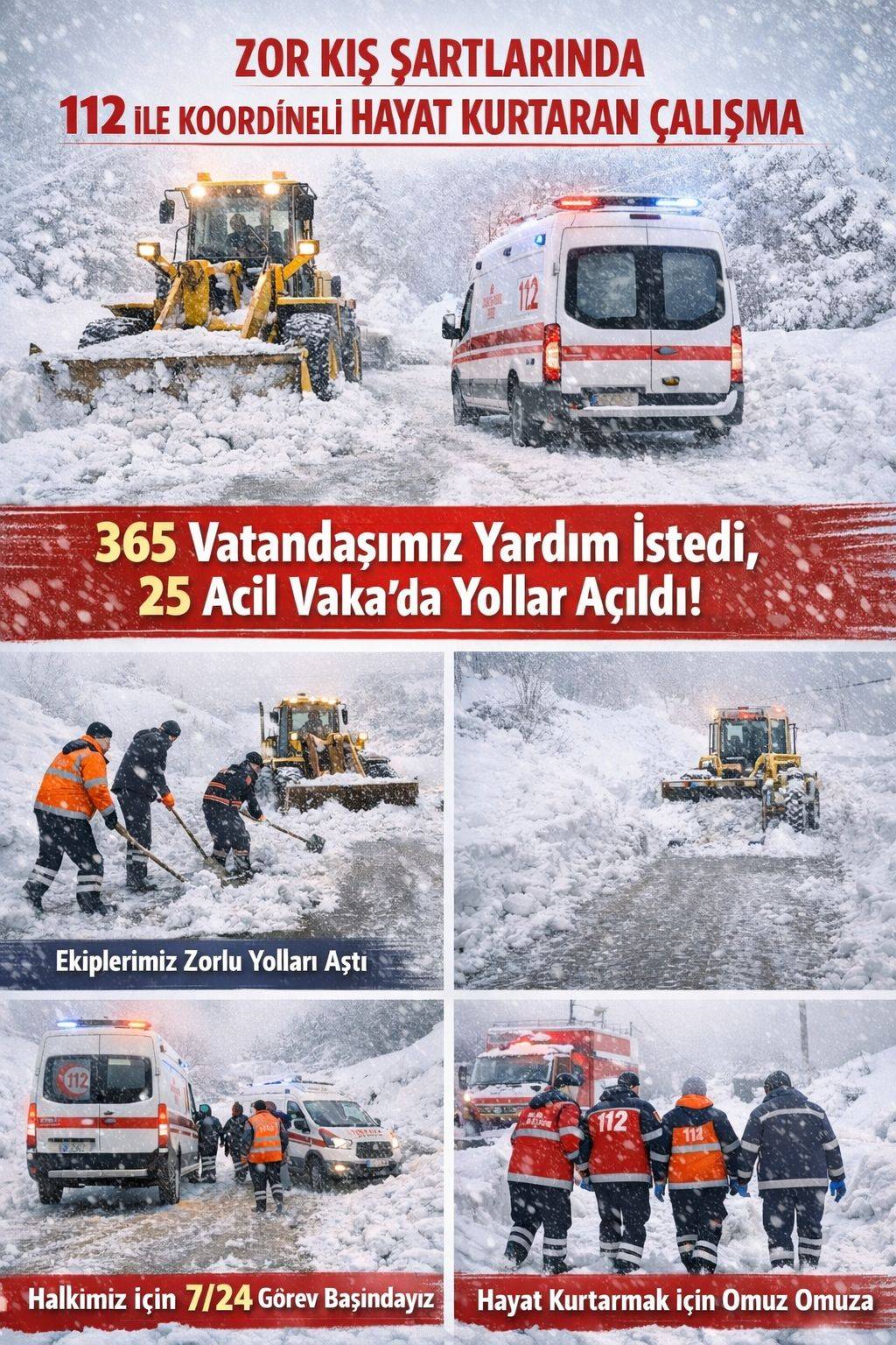 Erciş Belediyesinden Zor Kış Şartlarında 112 ile Koordineli Hayat Kurtaran Çalışma