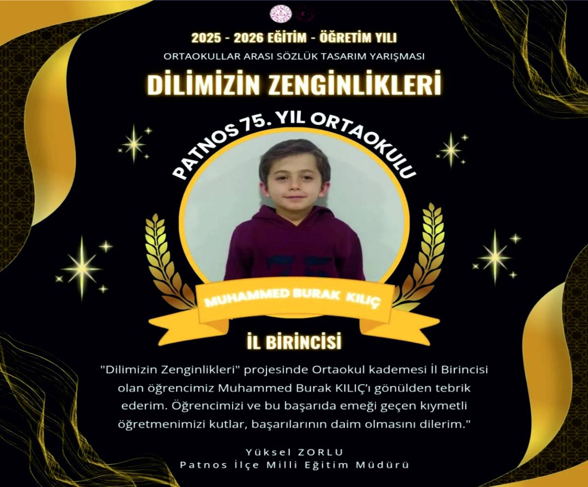 Patnoslu Öğrenci İl Birinciliği Kazandı