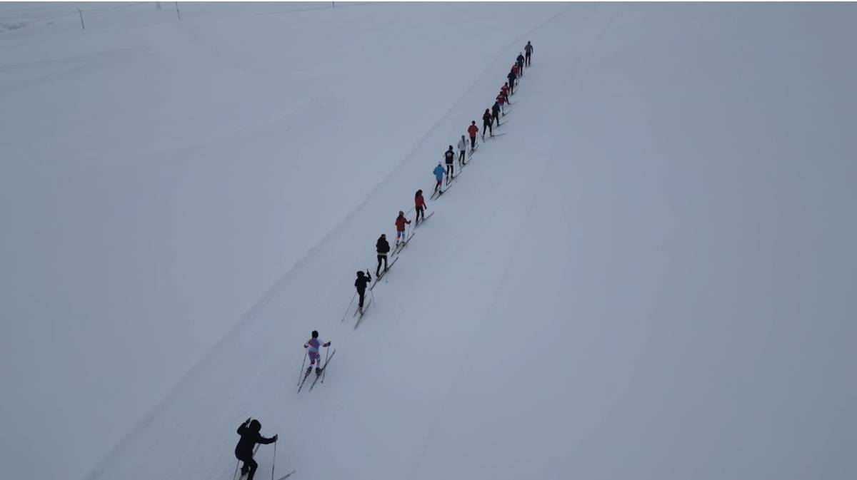 Ağrı’da kayaklı koşu sporcuları eksi 30 derecede yarışlara hazırlanıyor