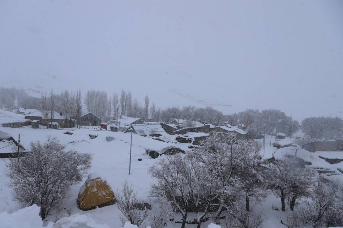 Ağrı’da Gece Yağan Kar Köyleri Beyaza Gömüldü