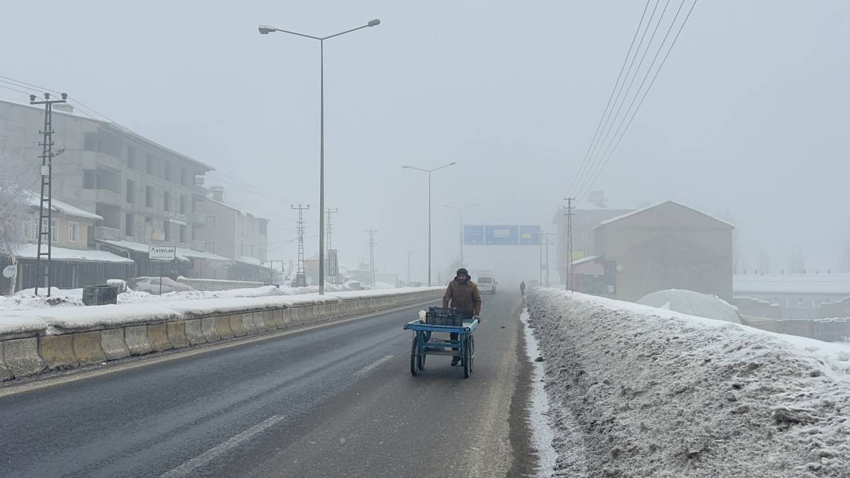 Ağrı’da Yoğun Sis ve Kırağı Etkili Oldu