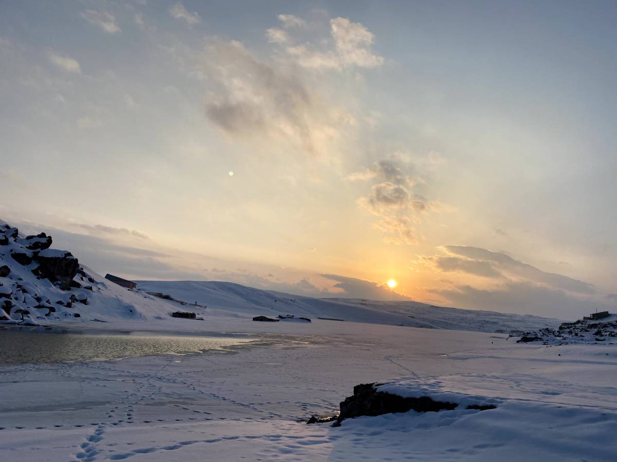 Ağrı’da gün batımı kartpostallık manzara oluşturdu