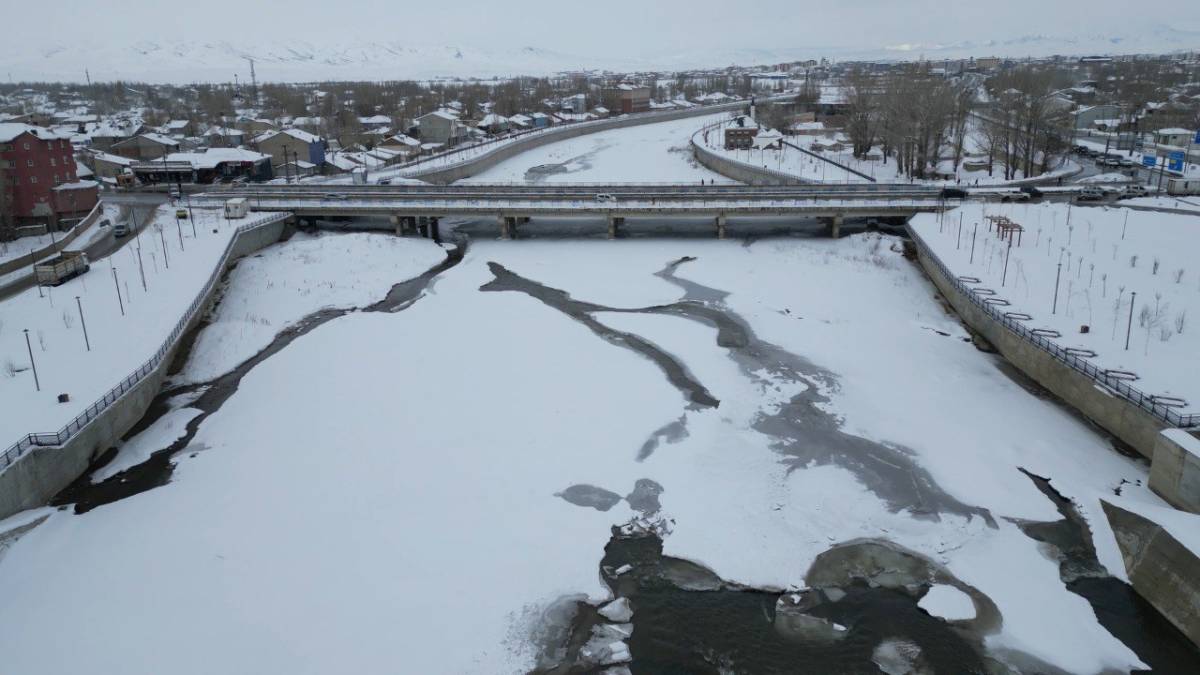 Ağrı’da kış manzarası havadan görüntülendi