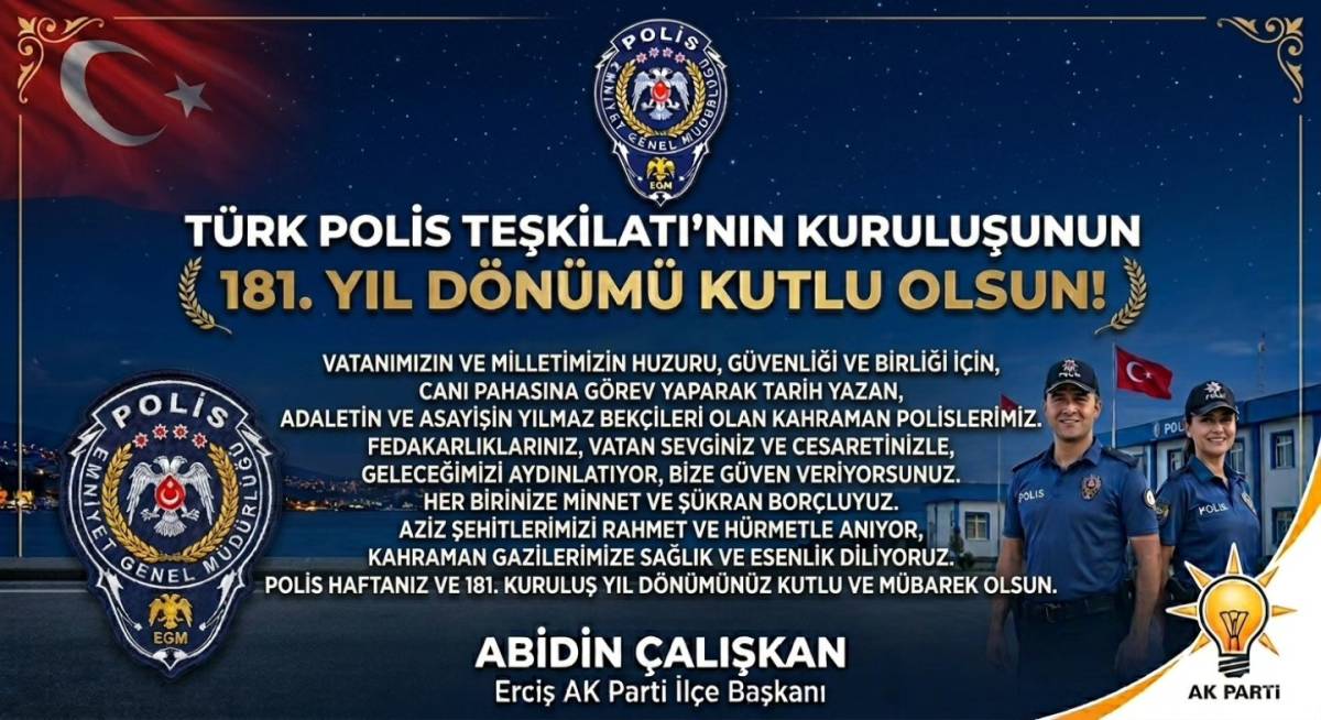 Başkan Çalışkan’dan Polis Haftası Mesajı